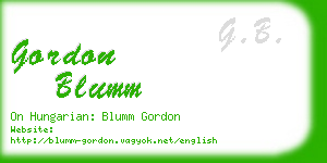 gordon blumm business card